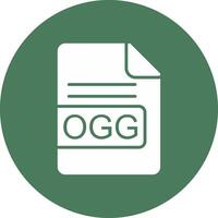 ogg archivo formato glifo multi circulo icono vector