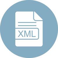 XML File Format Glyph Multi Circle Icon vector