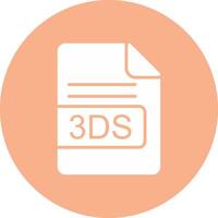 3DS File Format Glyph Multi Circle Icon vector