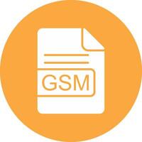 gsm archivo formato glifo multi circulo icono vector