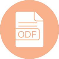 odf archivo formato glifo multi circulo icono vector