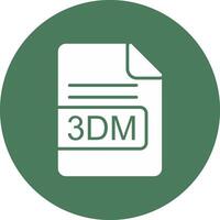 3dm archivo formato glifo multi circulo icono vector