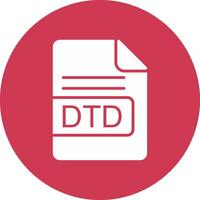 dtd archivo formato glifo multi circulo icono vector