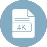 4K File Format Glyph Multi Circle Icon vector