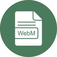 WebM File Format Glyph Multi Circle Icon vector