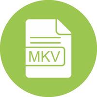 mkv archivo formato glifo multi circulo icono vector