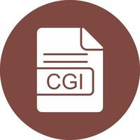 CGI File Format Glyph Multi Circle Icon vector