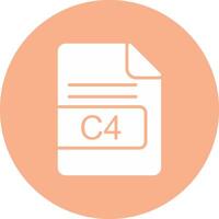 C4 File Format Glyph Multi Circle Icon vector