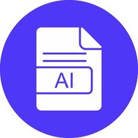 AI File Format Glyph Multi Circle Icon vector