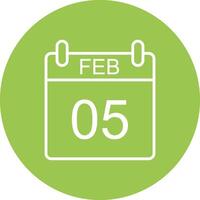 February Line Multi Circle Icon vector