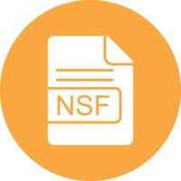 nsf archivo formato glifo multi circulo icono vector