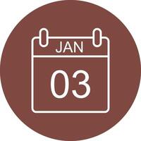 January Line Multi Circle Icon vector