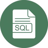 SQL File Format Glyph Multi Circle Icon vector