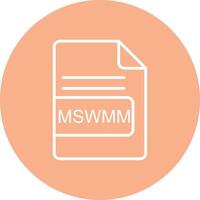 mswmm archivo formato línea multi circulo icono vector