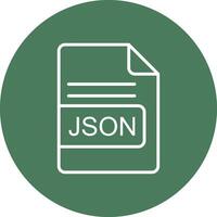 JSON File Format Line Multi Circle Icon vector