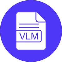 vlm archivo formato glifo multi circulo icono vector