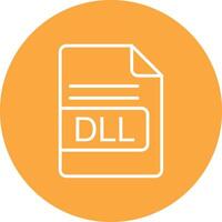 dll archivo formato línea multi circulo icono vector