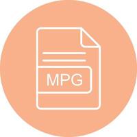 mpg archivo formato línea multi circulo icono vector