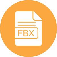 FBX File Format Glyph Multi Circle Icon vector