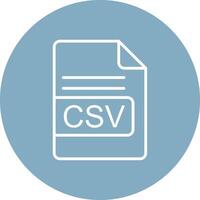 CSV File Format Line Multi Circle Icon vector