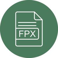 FPX File Format Line Multi Circle Icon vector
