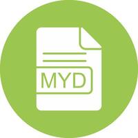 MYD File Format Glyph Multi Circle Icon vector