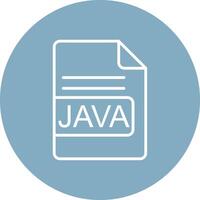 Java archivo formato línea multi circulo icono vector