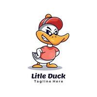 Litle Duck mascot character logo design illustration vector