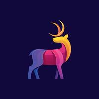 colorful animal deer logo illustration template vector