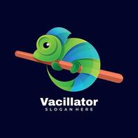 colorful chameleon logo illustration template vector