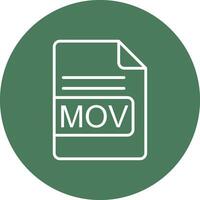 MOV File Format Line Multi Circle Icon vector