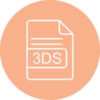 3ds archivo formato línea multi circulo icono vector