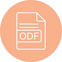 odf archivo formato línea multi circulo icono vector