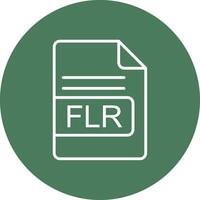 FLR File Format Line Multi Circle Icon vector