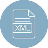 XML File Format Line Multi Circle Icon vector