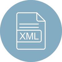 XML File Format Line Multi Circle Icon vector