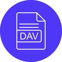 DAV File Format Line Multi Circle Icon vector