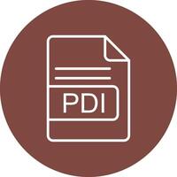 PDI File Format Line Multi Circle Icon vector