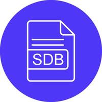 SDB File Format Line Multi Circle Icon vector