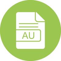 AU File Format Glyph Multi Circle Icon vector