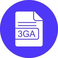 3GA File Format Glyph Multi Circle Icon vector