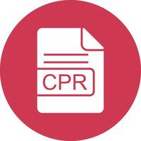 cpr archivo formato glifo multi circulo icono vector