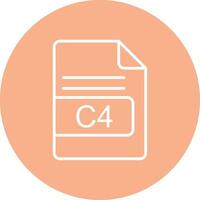 C4 File Format Line Multi Circle Icon vector