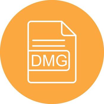 DMG File Format Line Multi Circle Icon vector