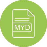 MYD File Format Line Multi Circle Icon vector