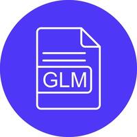 glm archivo formato línea multi circulo icono vector