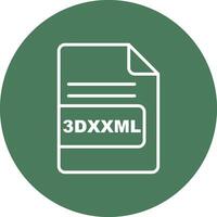 3DXXML File Format Line Multi Circle Icon vector