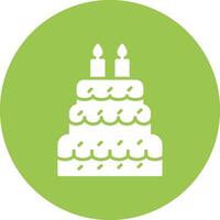 Cake Glyph Multi Circle Icon vector