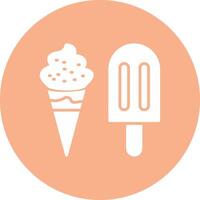 Ice Cream Glyph Multi Circle Icon vector