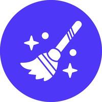 Flying Broom Glyph Multi Circle Icon vector